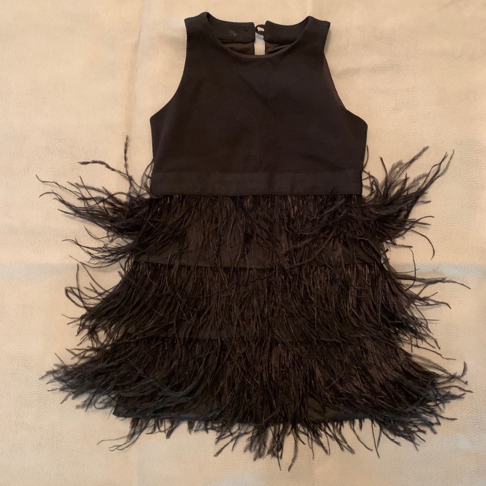 Milly Minis Black Feather Dress